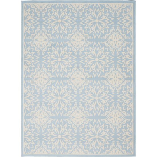 Nourison Jubilant JUB06 Area Rug, Ivory/Light Blue, 6' x 9'