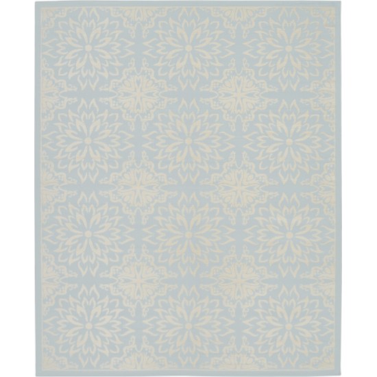 Nourison Jubilant JUB06 Area Rug, Ivory/Light Blue, 7'10" x 9'10"