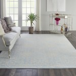 Nourison Jubilant JUB06 Area Rug, Ivory/Light Blue, 7'10" x 9'10"