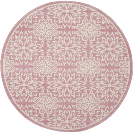 Nourison Jubilant JUB06 Area Rug, Ivory/Pink, 5'3" x Round