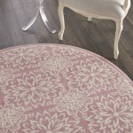 Nourison Jubilant JUB06 Area Rug, Ivory/Pink, 5'3" x Round