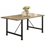 ACME Oldlake Dining Table, Antique Light Oak & Black