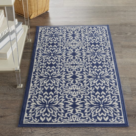 Nourison Jubilant JUB06 Runner Rug, Navy/Ivory, 2' x 4'