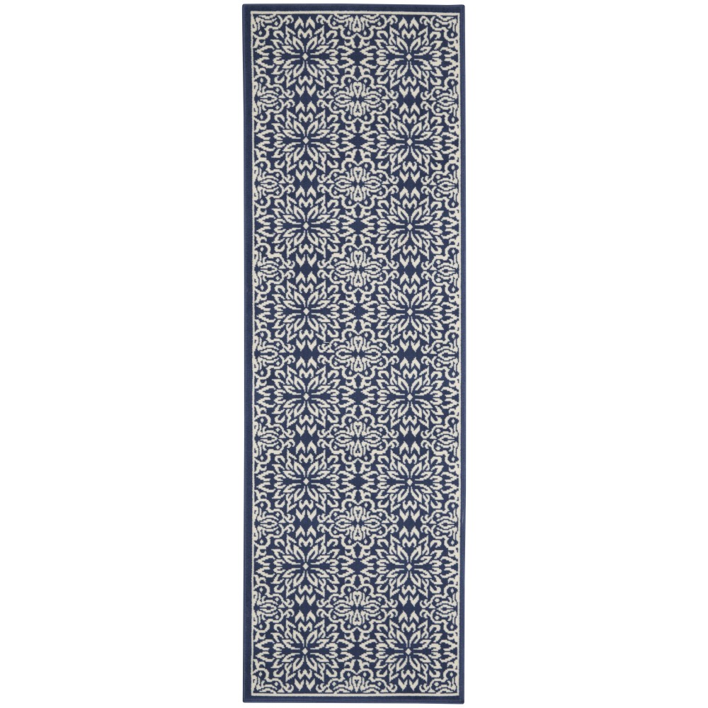 Nourison Jubilant JUB06 Runner Rug, Navy/Ivory, 2'3" x 7'3"