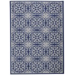 Nourison Jubilant JUB06 Area Rug, Navy/Ivory, 3' x 5'