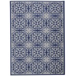 Nourison Jubilant JUB06 Area Rug, Navy/Ivory, 4' x 6'