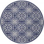 Nourison Jubilant JUB06 Area Rug, Navy/Ivory, 5'3" x Round