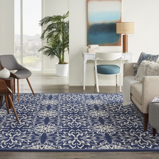 Nourison Jubilant JUB06 Area Rug, Navy/Ivory, 7'10" x 9'10"