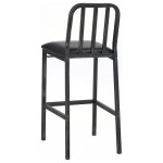 ACME Jodie Bar Chair (Set-2), Black PU & Antique Black