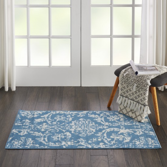 Nourison Jubilant JUB09 Area Rug, Blue, 2' x 4'