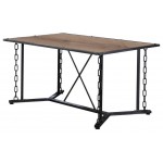 ACME Jodie Dining Table, Rustic Oak & Antique Black
