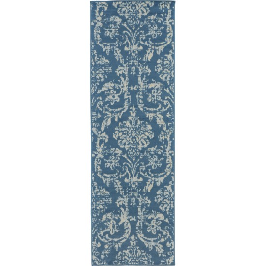 Nourison Jubilant JUB09 Runner Rug, Blue, 2'3" x 7'3"