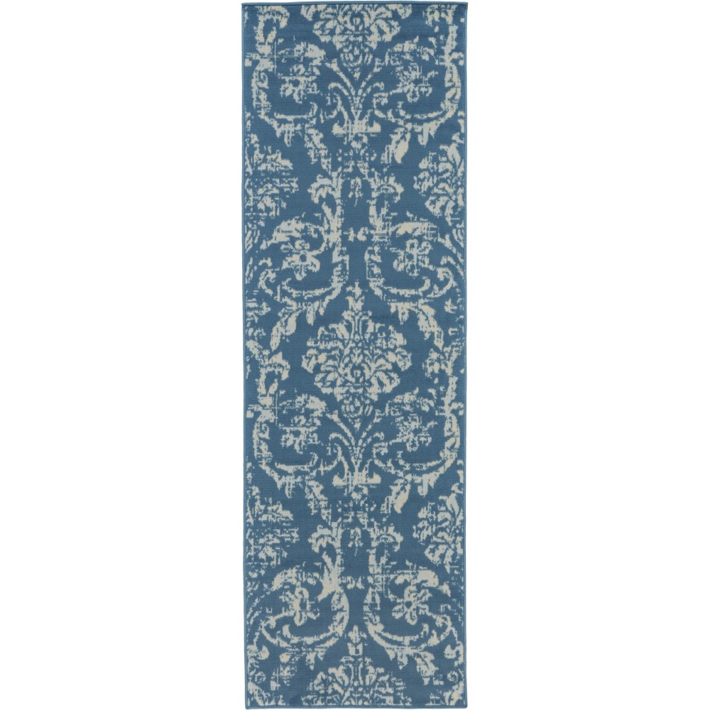 Nourison Jubilant JUB09 Runner Rug, Blue, 2'3" x 7'3"