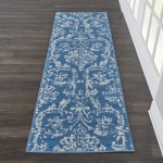 Nourison Jubilant JUB09 Runner Rug, Blue, 2'3" x 7'3"