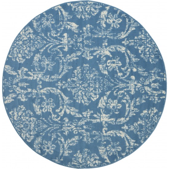 Nourison Jubilant JUB09 Area Rug, Blue, 5'3" x Round