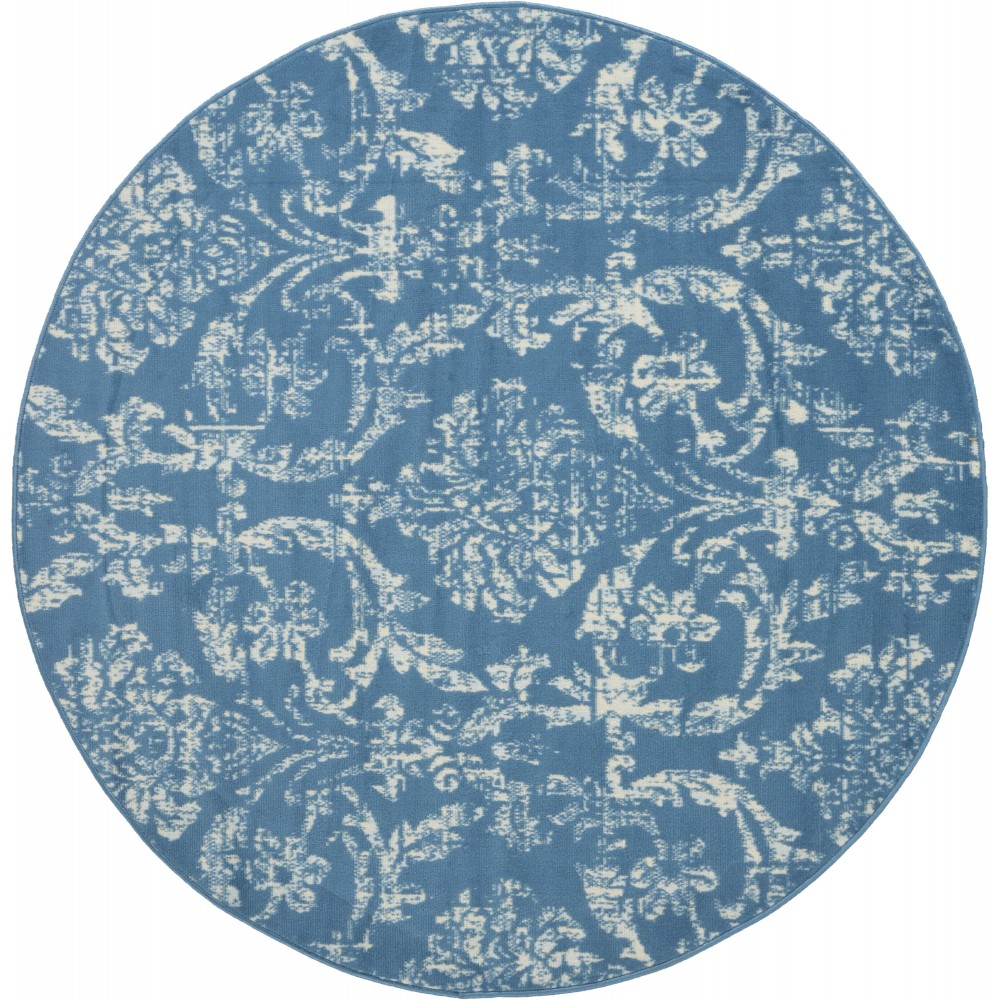 Nourison Jubilant JUB09 Area Rug, Blue, 5'3" x Round