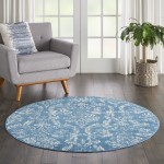 Nourison Jubilant JUB09 Area Rug, Blue, 5'3" x Round