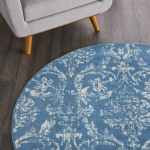 Nourison Jubilant JUB09 Area Rug, Blue, 5'3" x Round