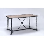 ACME Jodie Dining Table, Rustic Oak & Antique Black