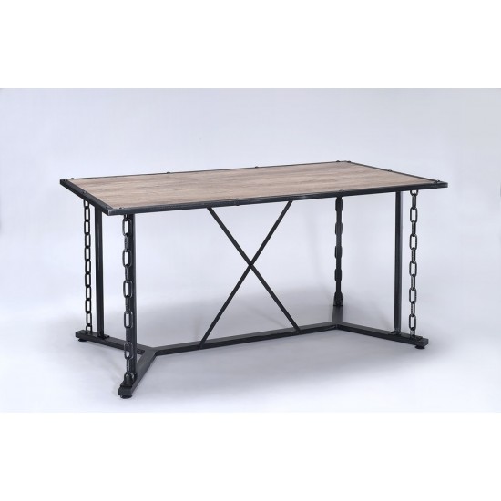ACME Jodie Dining Table, Rustic Oak & Antique Black