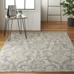 Nourison Jubilant JUB09 Area Rug, Grey, 4' x 6'