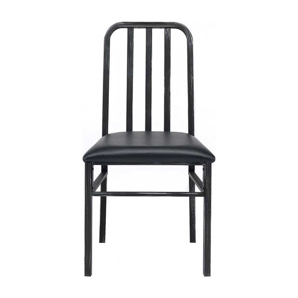 ACME Jodie Side Chair (Set-2), Black PU & Antique Black