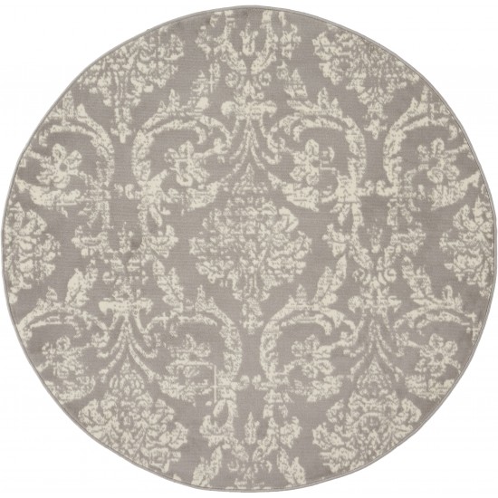 Nourison Jubilant JUB09 Area Rug, Grey, 5'3" x Round