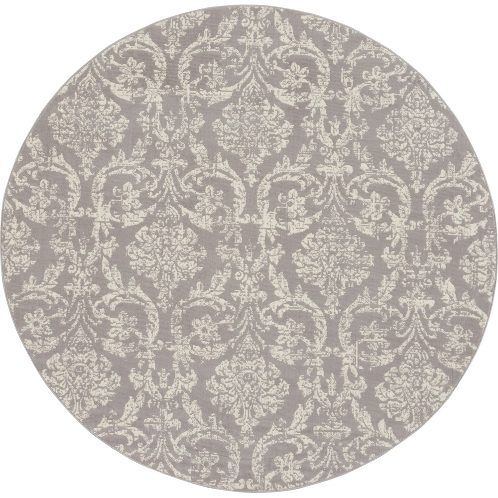 Nourison Jubilant JUB09 Area Rug, Grey, 8' x Round