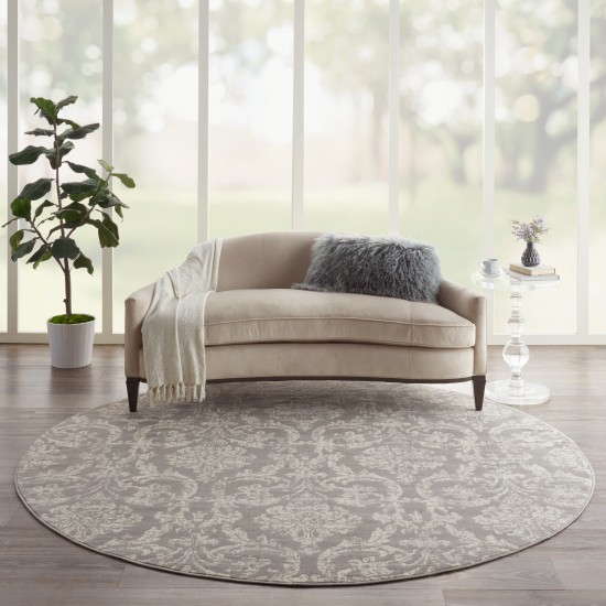 Nourison Jubilant JUB09 Area Rug, Grey, 8' x Round