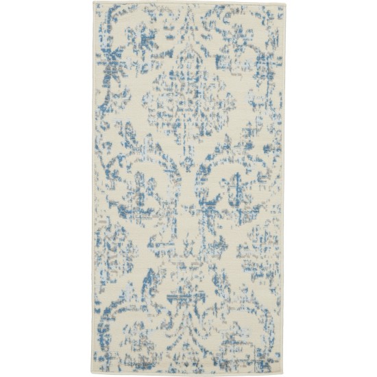 Nourison Jubilant JUB09 Area Rug, Ivory/Blue, 2' x 4'