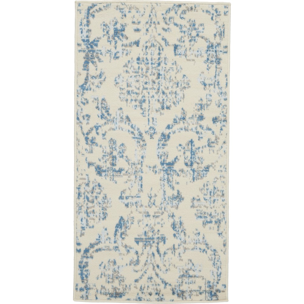 Nourison Jubilant JUB09 Area Rug, Ivory/Blue, 2' x 4'