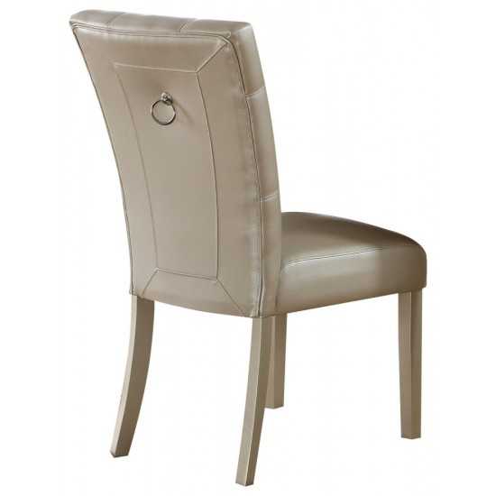 ACME Voeville Side Chair (Set-2), Platinum PU & Platinum