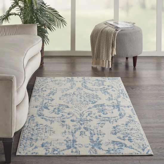 Nourison Jubilant JUB09 Area Rug, Ivory/Blue, 3' x 5'