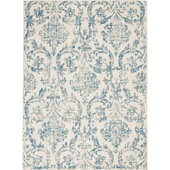 Nourison Jubilant JUB09 Area Rug, Ivory/Blue, 4' x 6'