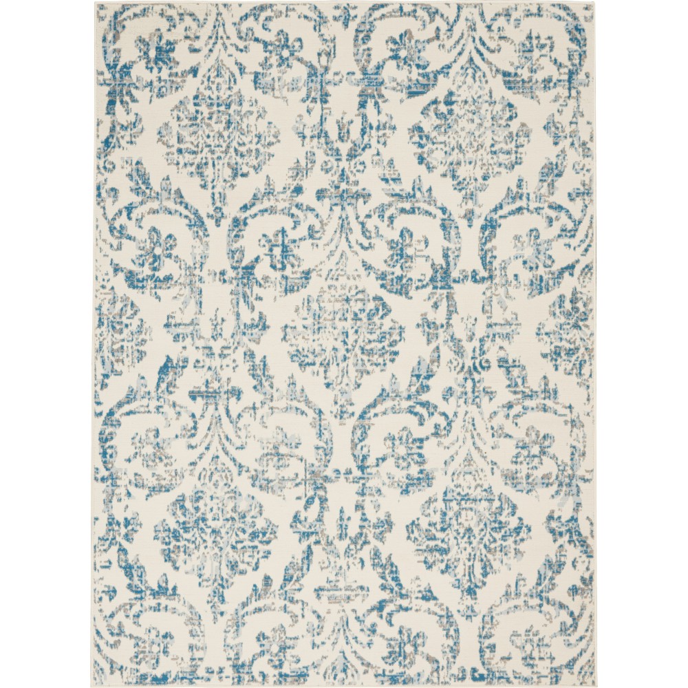 Nourison Jubilant JUB09 Area Rug, Ivory/Blue, 5'3" x 7'3"