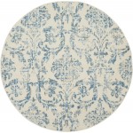 Nourison Jubilant JUB09 Area Rug, Ivory/Blue, 5'3" x Round