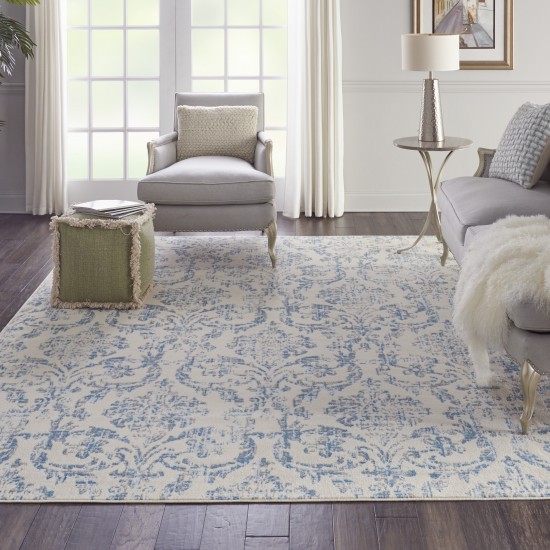 Nourison Jubilant JUB09 Area Rug, Ivory/Blue, 7' x 10'