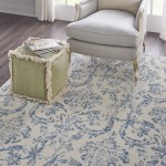 Nourison Jubilant JUB09 Area Rug, Ivory/Blue, 7'10" x 9'10"