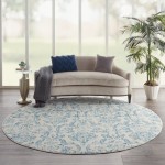 Nourison Jubilant JUB09 Area Rug, Ivory/Blue, 8' x Round