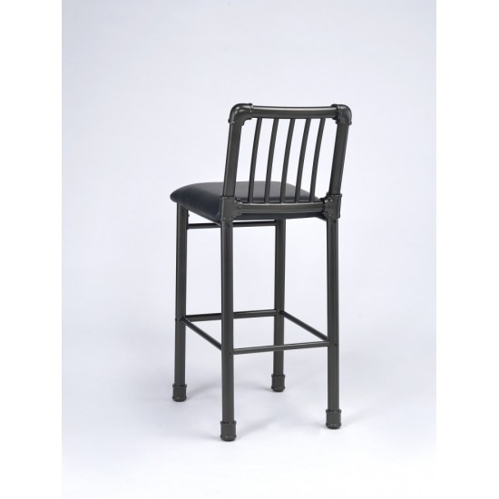 ACME Caitlin Bar Chair (Set-2), Black PU & Black