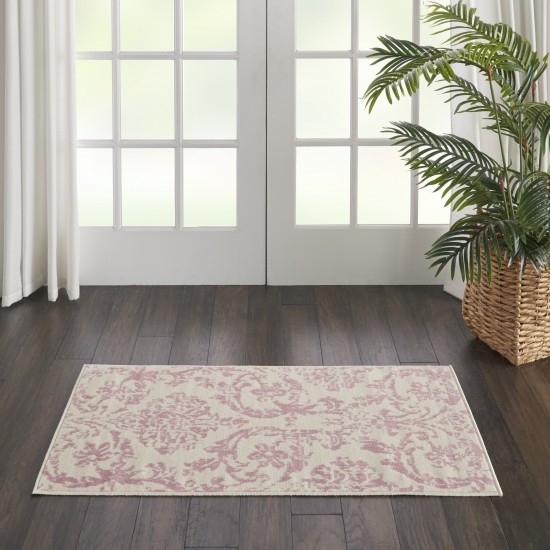 Nourison Jubilant JUB09 Area Rug, Ivory/Pink, 2' x 4'