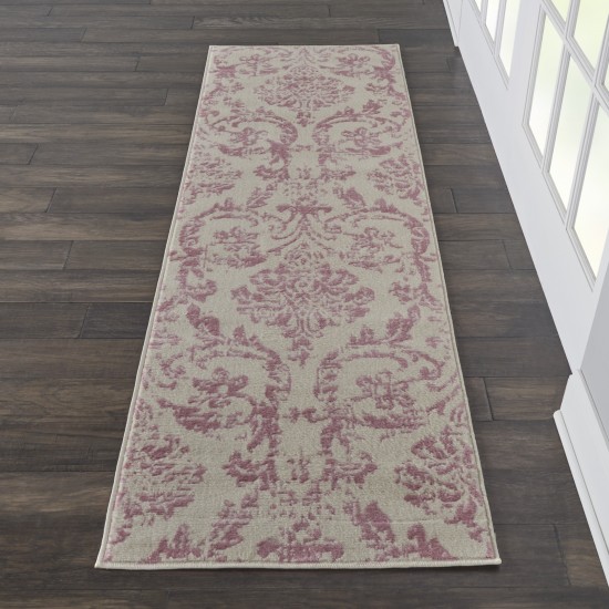 Nourison Jubilant JUB09 Runner Rug, Ivory/Pink, 2'3" x 7'3"