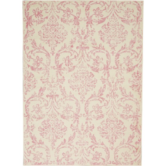 Nourison Jubilant JUB09 Area Rug, Ivory/Pink, 4' x 6'