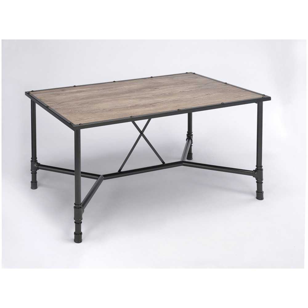 ACME Caitlin Dining Table, Rustic Oak & Black