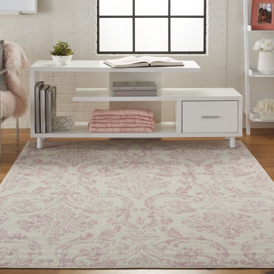 Nourison Jubilant JUB09 Area Rug, Ivory/Pink, 4' x 6'