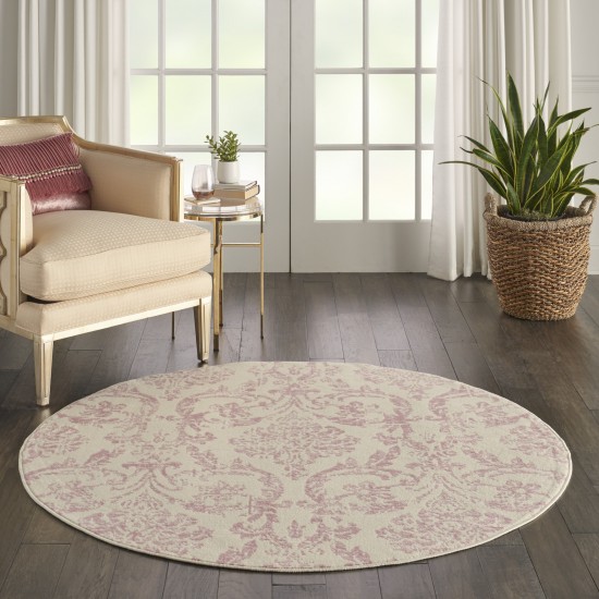 Nourison Jubilant JUB09 Area Rug, Ivory/Pink, 5'3" x Round