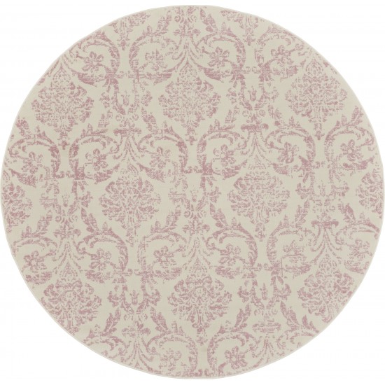 Nourison Jubilant JUB09 Area Rug, Ivory/Pink, 8' x Round