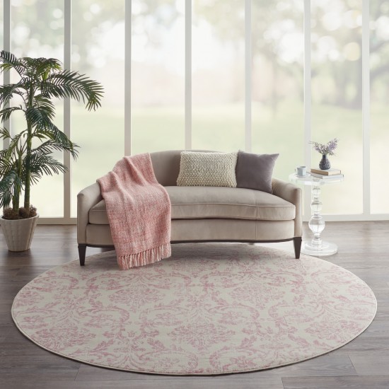 Nourison Jubilant JUB09 Area Rug, Ivory/Pink, 8' x Round