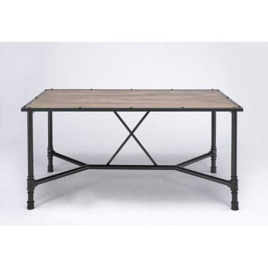 ACME Caitlin Dining Table, Rustic Oak & Black