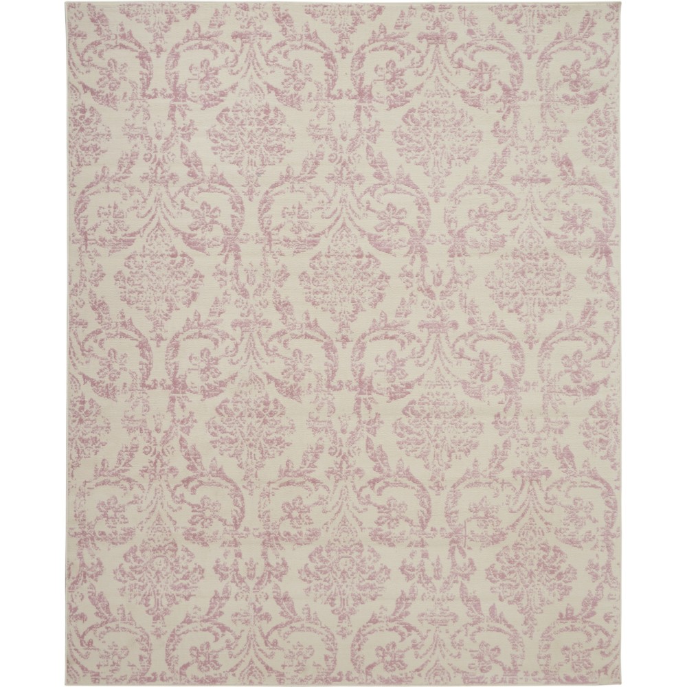 Nourison Jubilant JUB09 Area Rug, Ivory/Pink, 8'6" x 12'